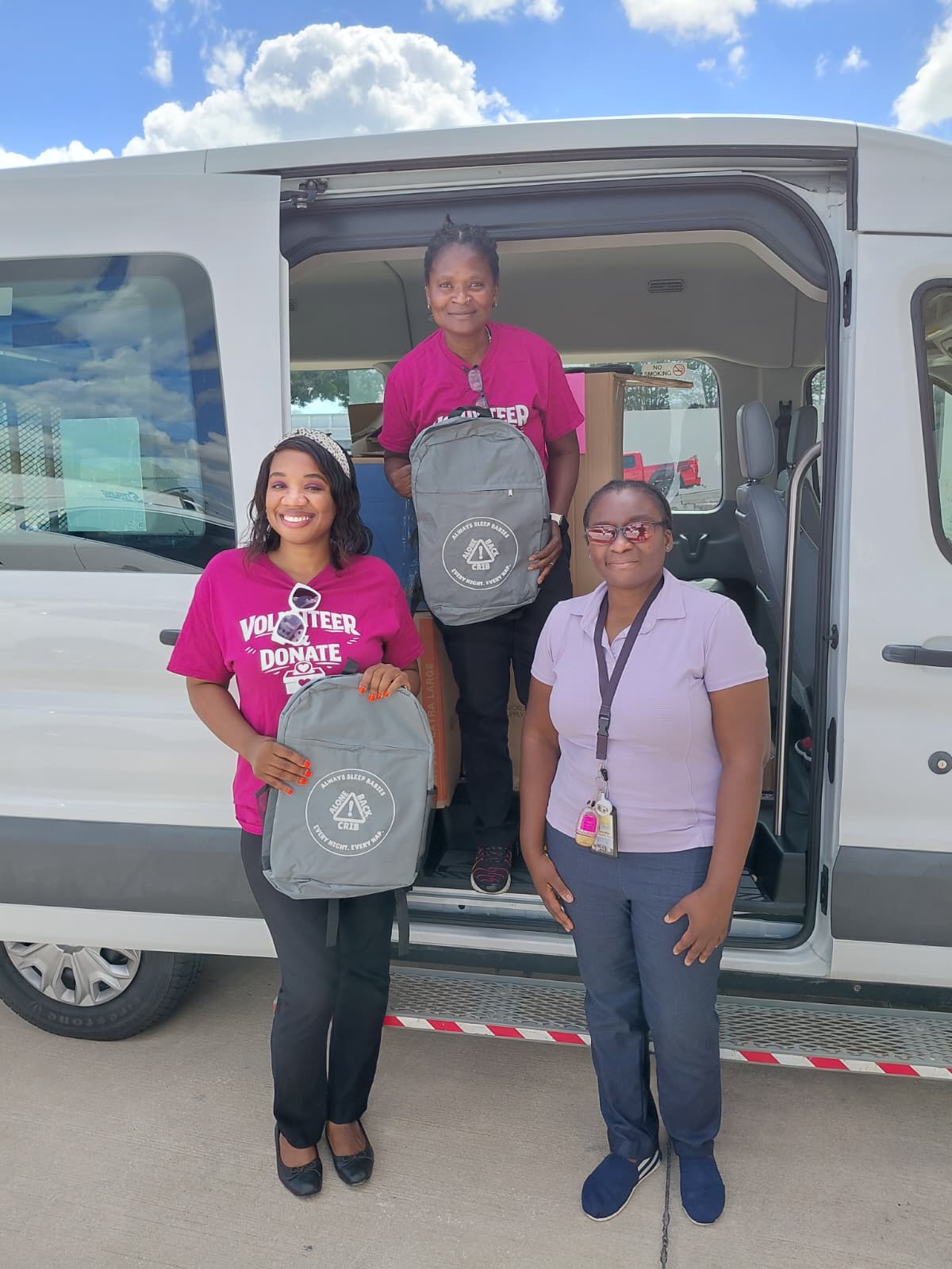 SCMFL volunteers delivering safe-sleep kits with Florida Department of Health
